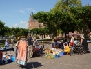 Torgdag på Clemenstorget i Lund - en populär tillställning under sommarhalvåret