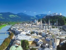Vy över den historiska staden Salzburg - Mozarts födelsestad - som finns med på UNESCO:s världsarvslista