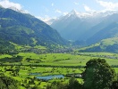 De soliga breda dalarna i Salzburgerland är ren sommaridyll