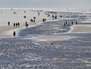 Den brede strand ved St. Peter Ording, som den ser ud ved ebbe