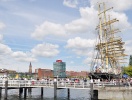 Havneområdet i Kiel er på alle tider af året et møde med suset fra de syv verdenshave