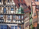 Praktfulla korsvirkeshus finner du överallt i hela Rothenburg ob der Tauber
