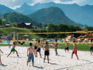 Det saknas inget på denna härliga semesterdestination i Vorarlberg - här finns också beachvolley