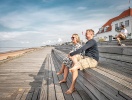 Hjerting nord for Esbjerg er kendt for sin 660 meter lange strandpromenade, hvor der er panorama over Ho bugt