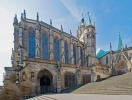 Den imponerende gotiske katedral Erfurter Dom er en af de mest kendte landmærker i Erfurt