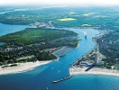 Travemünde oppefra - vand, både og ferieidyl så langt øjet rækker