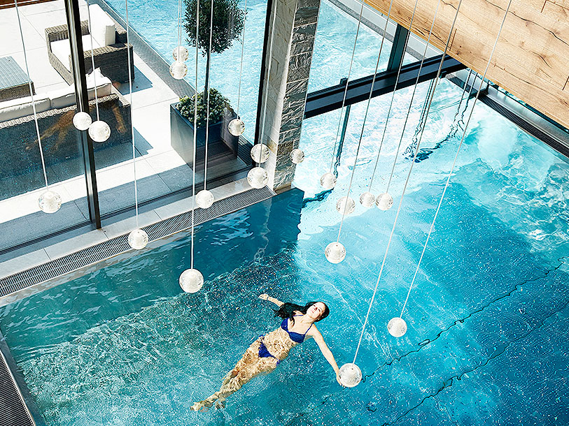 Den nye wellnessafdeling på Riederalm oser af luksus