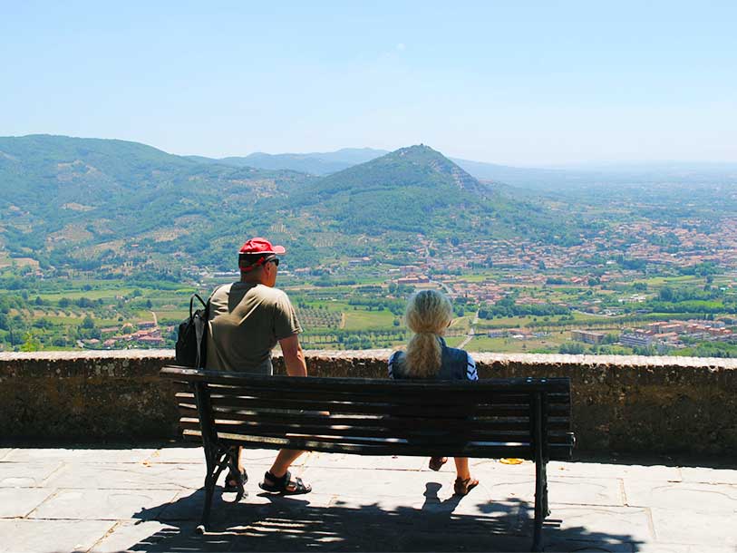 Udsigt over Montecatini Terme fra den gamle bydel på toppen