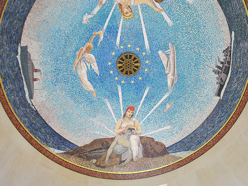 Utsmyckning i mausoleet på den amerikanska kyrkogården