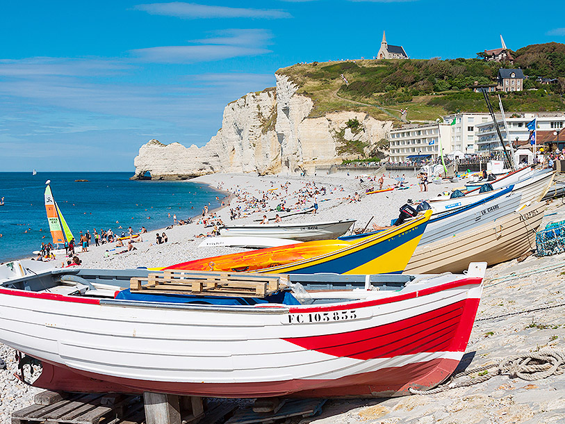 En av ikonerna i Normandie, fiskeläget Étretat