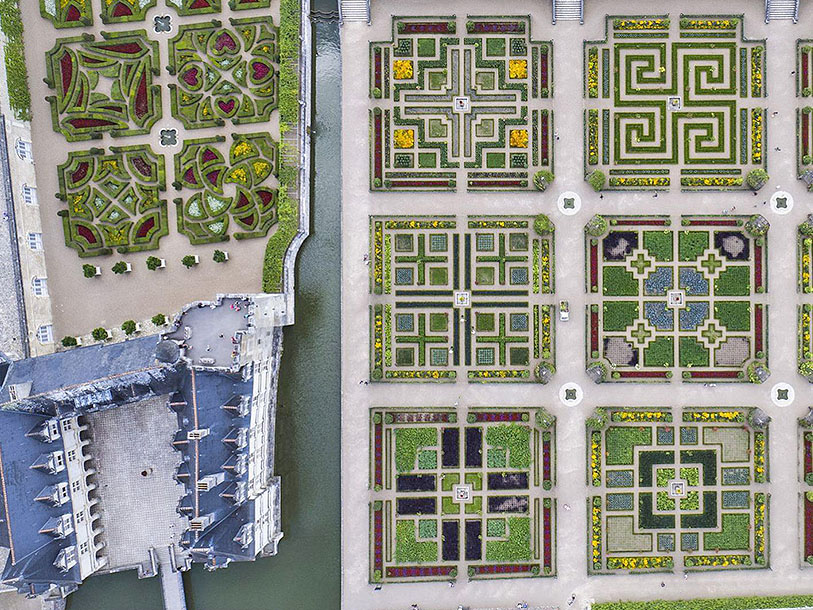 Château de Villandry har Loiredalens mest berömda slottsträdgårdar i olika tema