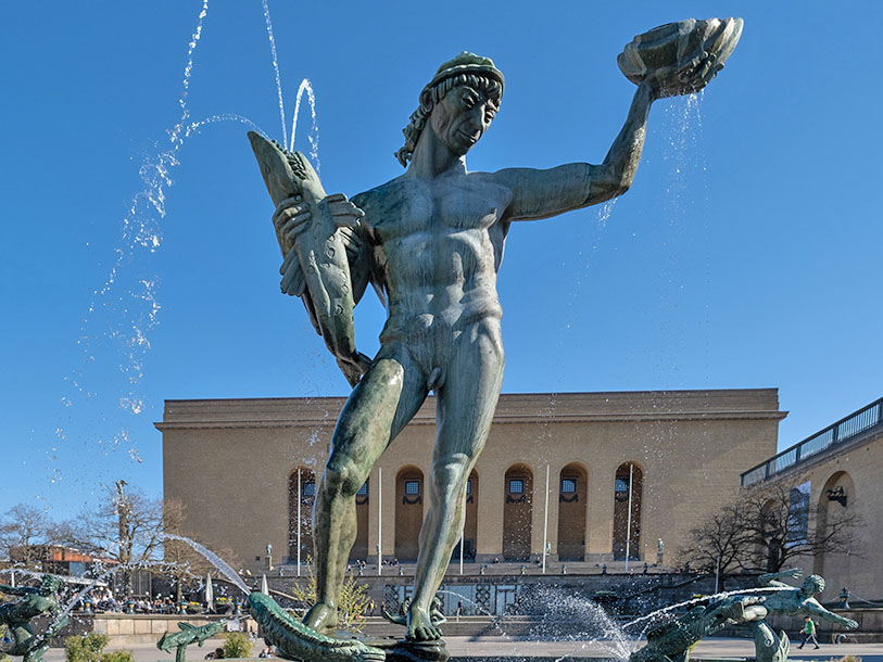Carl Milles statue Poseidon på Avenyn - et af de flotte vartegn, I støder på i Göteborg