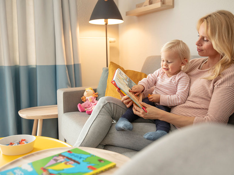 Resortets flotte lejligheder giver den optimale plads til hygge med familien