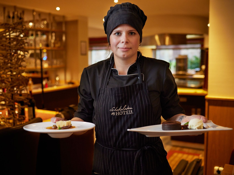På Das Schokoladenhotel er der mulighed for mange chokoladeoplevelser, også i restauranten!