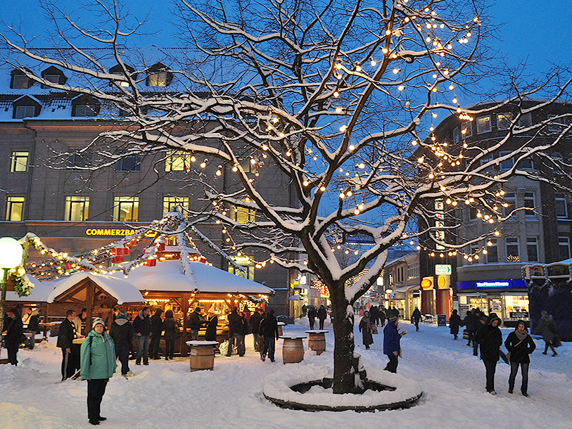 Stemningsbillede fra julemarkedet i Kiel