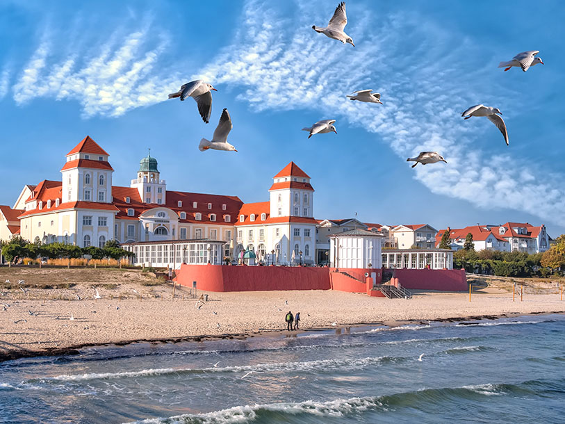 Seebad Binz er også stedet med de store, mondæne feriepaladser fra 1900-tallet