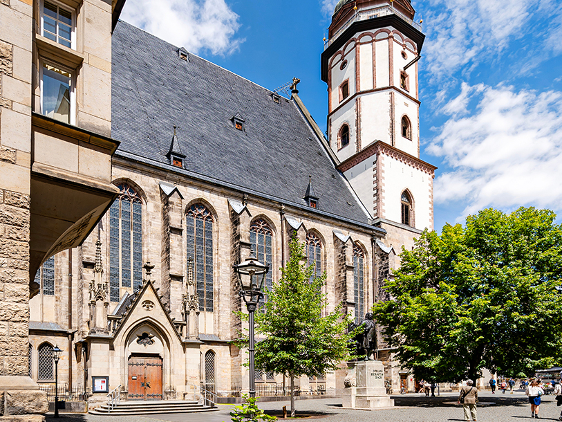 Den smukke Thomaskirke, hvor Johann Sebastian Bach var korleder