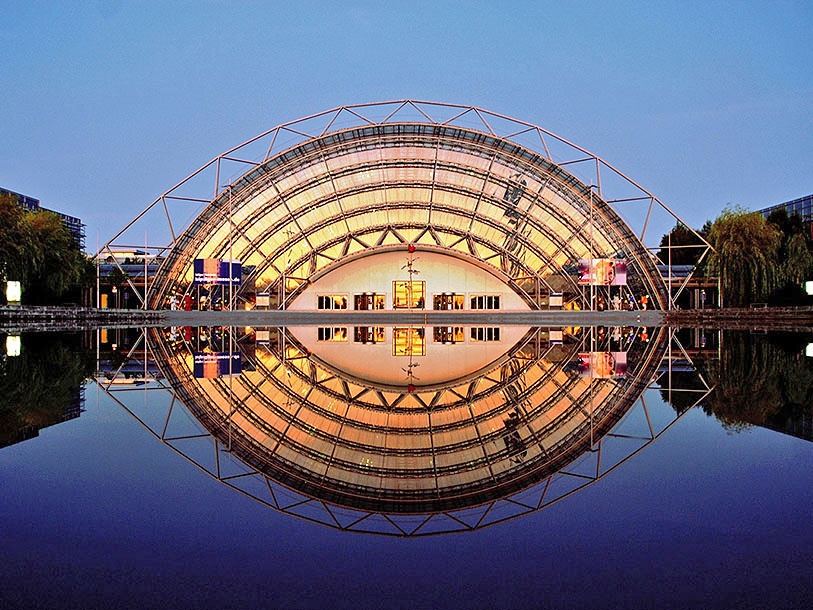 Leipzigermesse Glashalle, som hvert år passeres af op til halvanden mio. mennesker