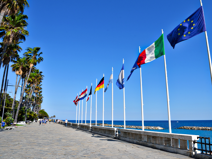Strandpromenaden i Imperia - I bor blot 1,3 km herfra