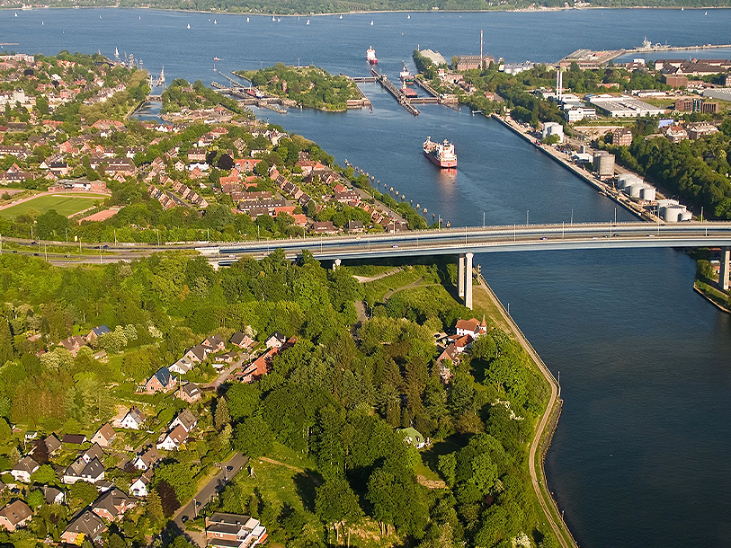 Kielkanalen är en annan av stadens största turistattraktioner