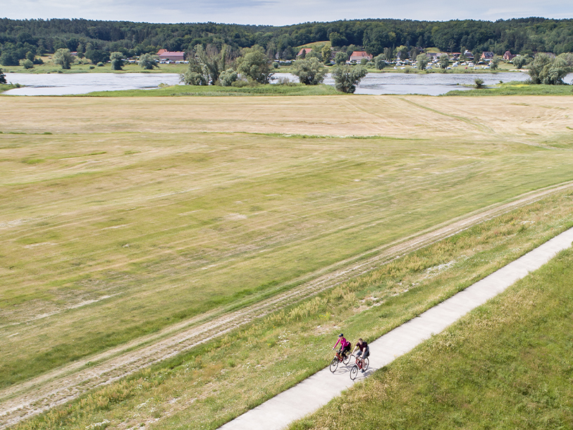 Der er anlagt perfekte vandre- og cykelstier langs Elben, som er utroligt populære