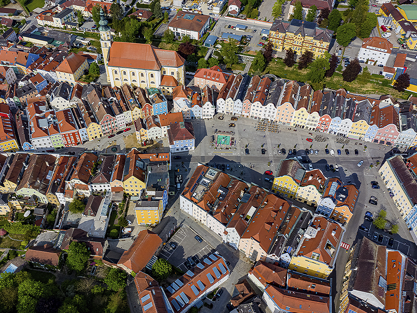 Den østrigske barokby Schärding er et andet elsket udflugtsmål med sin enestående historiske Altstadt